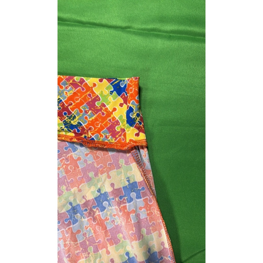 LuLaRoe Kids Azure A-Line Skirt Autism Awareness Puzzle Piece Print NWT Size 10 - Picture 7 of 9